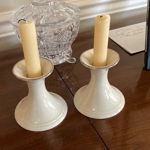 LenoxChina Candle Holders ~~ vintage